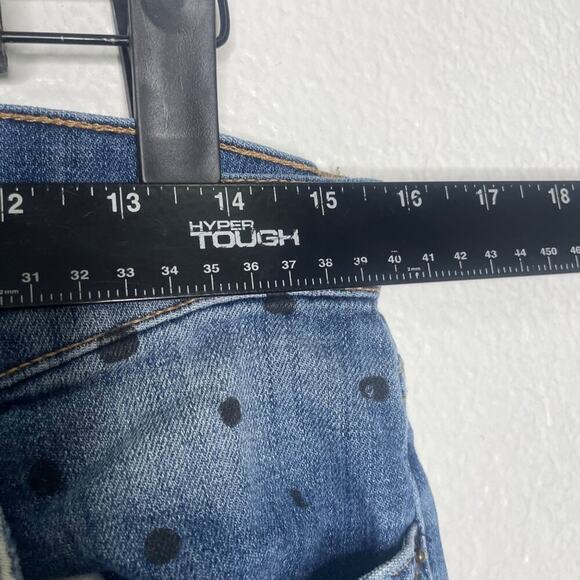 Current Elliott Womens Jeans Size 27 Denim Blue Polka Dot Skinny Leg Casual - Picture 5 of 14